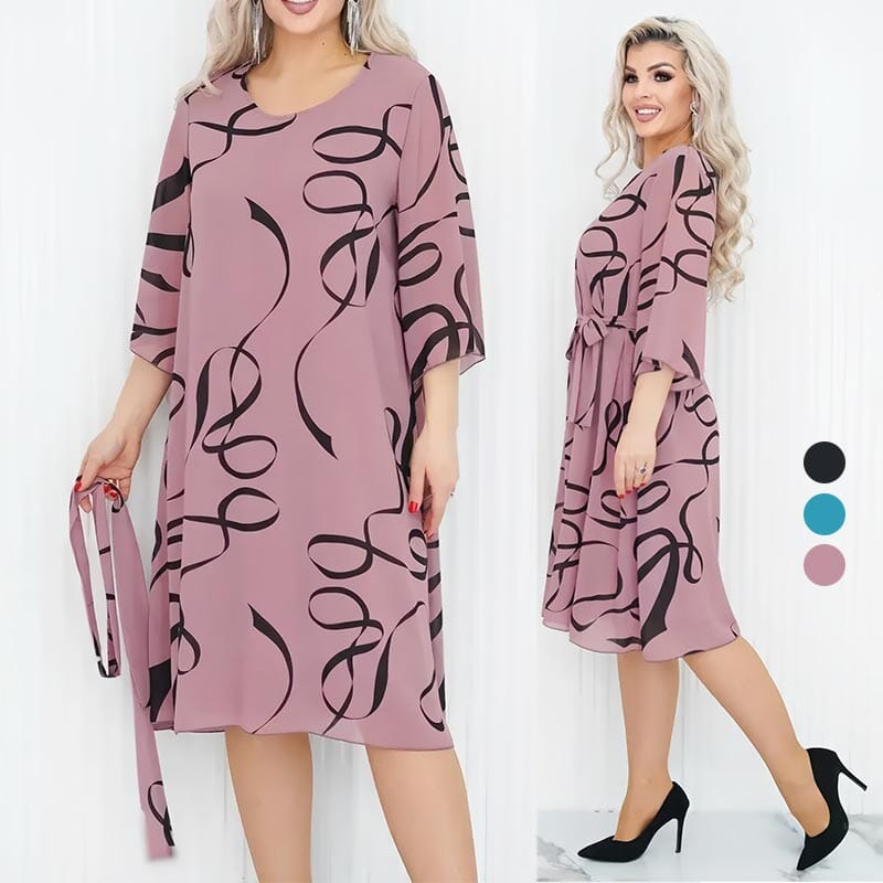 Elegant Loose Midi Dress with Ruffled Sleeves Dress & Suit So-comfy 