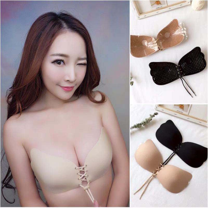 High Quality Adhesive Strapless Silicone Push Up Bra bra front button, Adhesive Strapless Bra So-comfy Skin Without Strap A