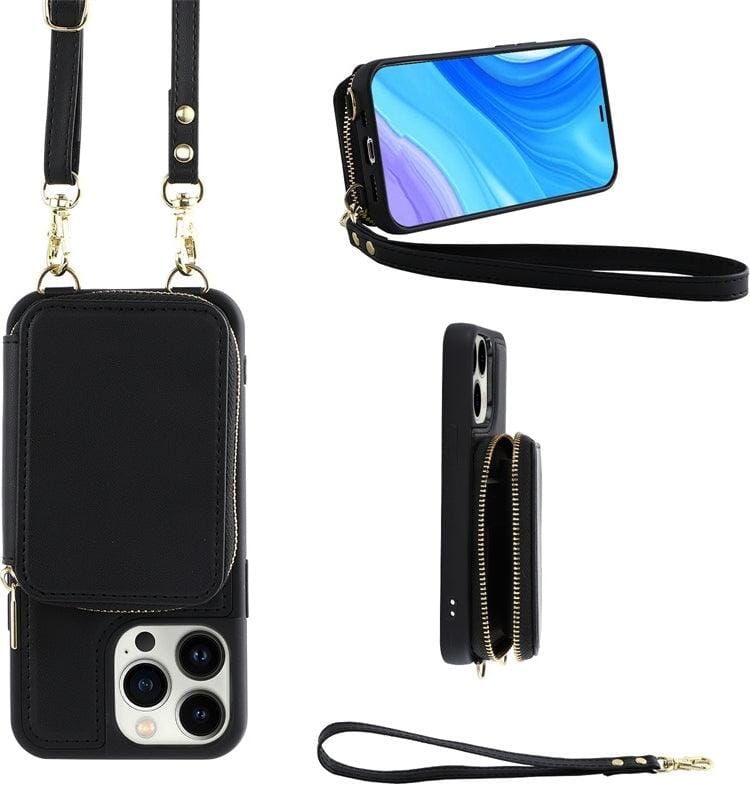 IPhone Convertible Leather Crossbody Wallet Bag So-comfy Black 12 