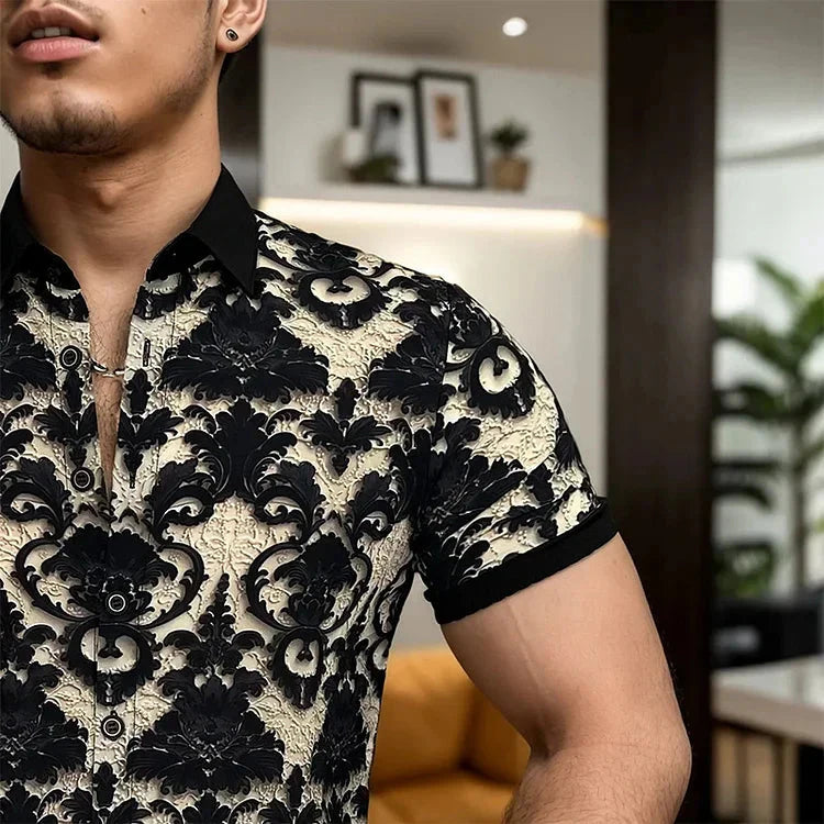 Men's 3D Floral Stretch Collar Cooling Shirt shirt So-Comfy 