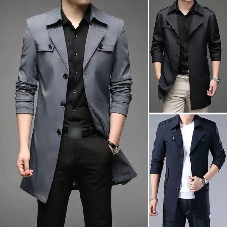 Mid-length Business Style Trench Coat Coat So-Comfy 