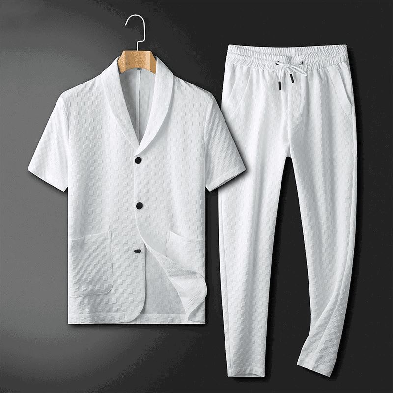 Premium Business Summer 2-Piece Set Trendz White M (Chest Size: 38 Inch) 